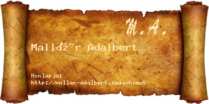 Mallár Adalbert névjegykártya